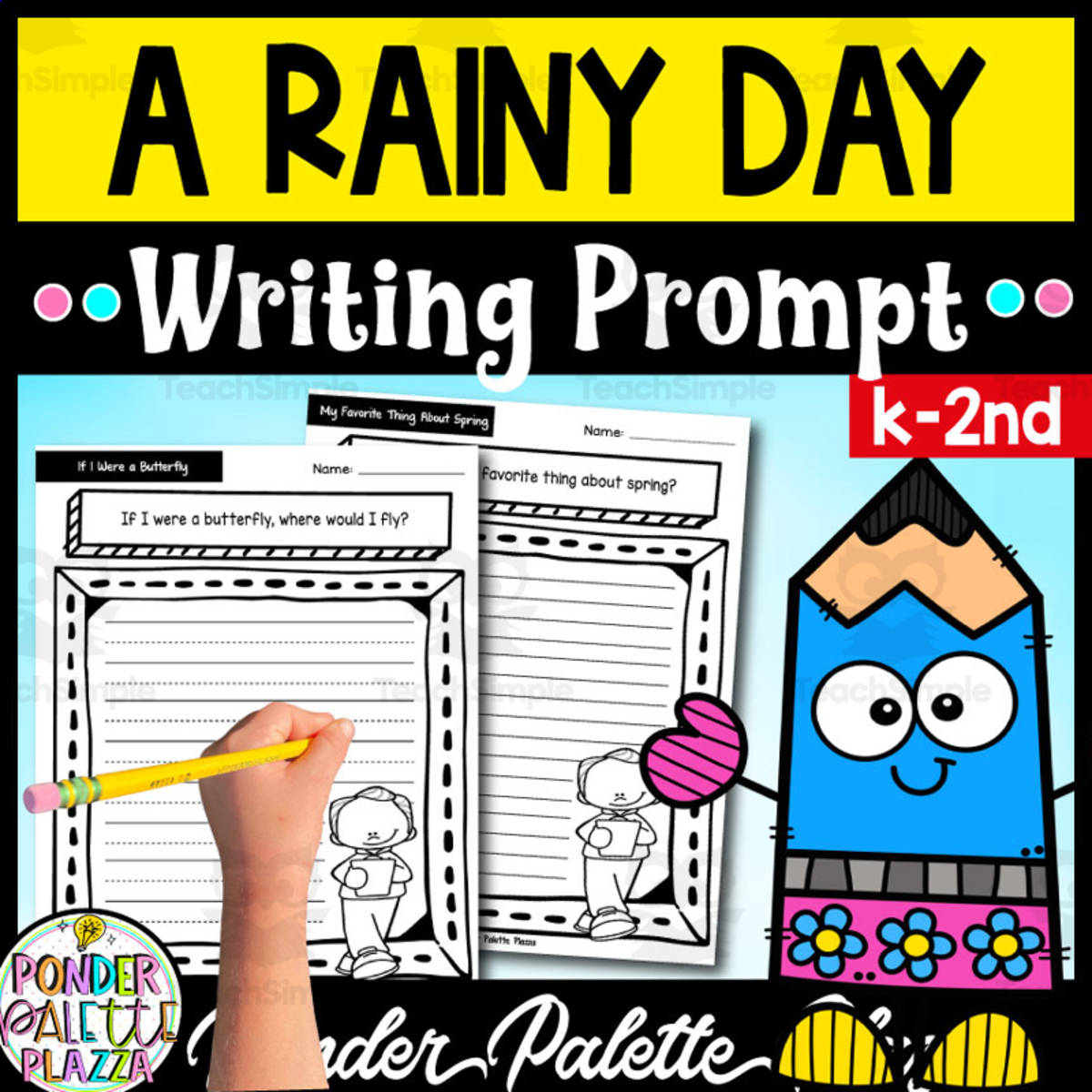 An educational teaching resource from Ponder Palette Plazza entitled A Rainy Day Adventure - Writing Prompt downloadable at Teach Simple.