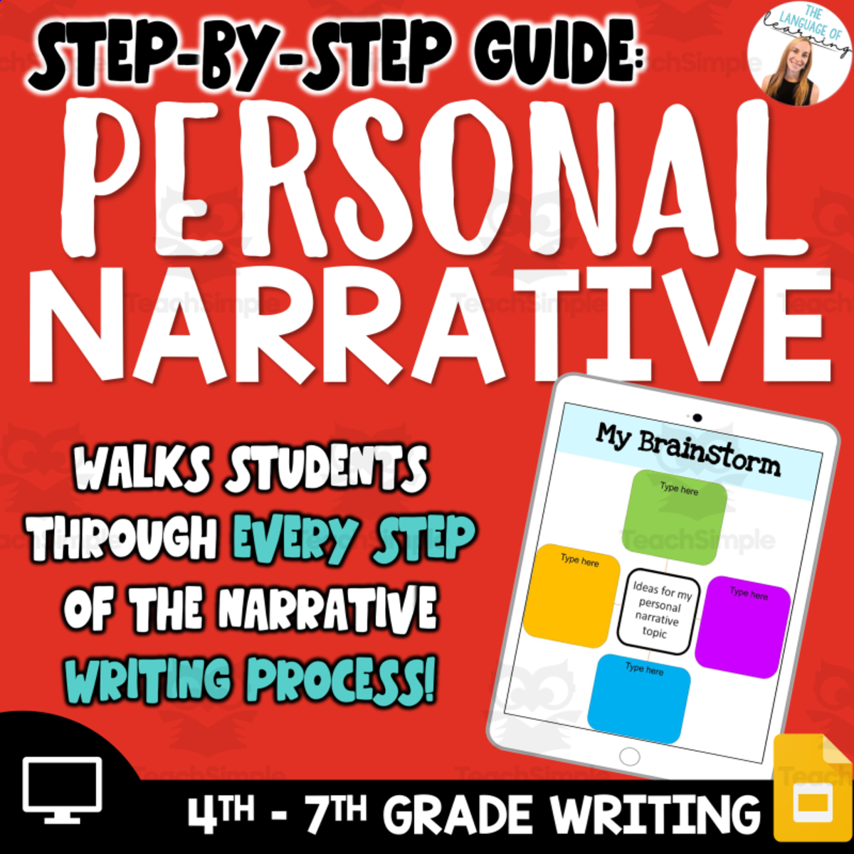 An educational teaching resource from The Language of Learning entitled A Student's Guide to Writing a Personal Narrative downloadable at Teach Simple.