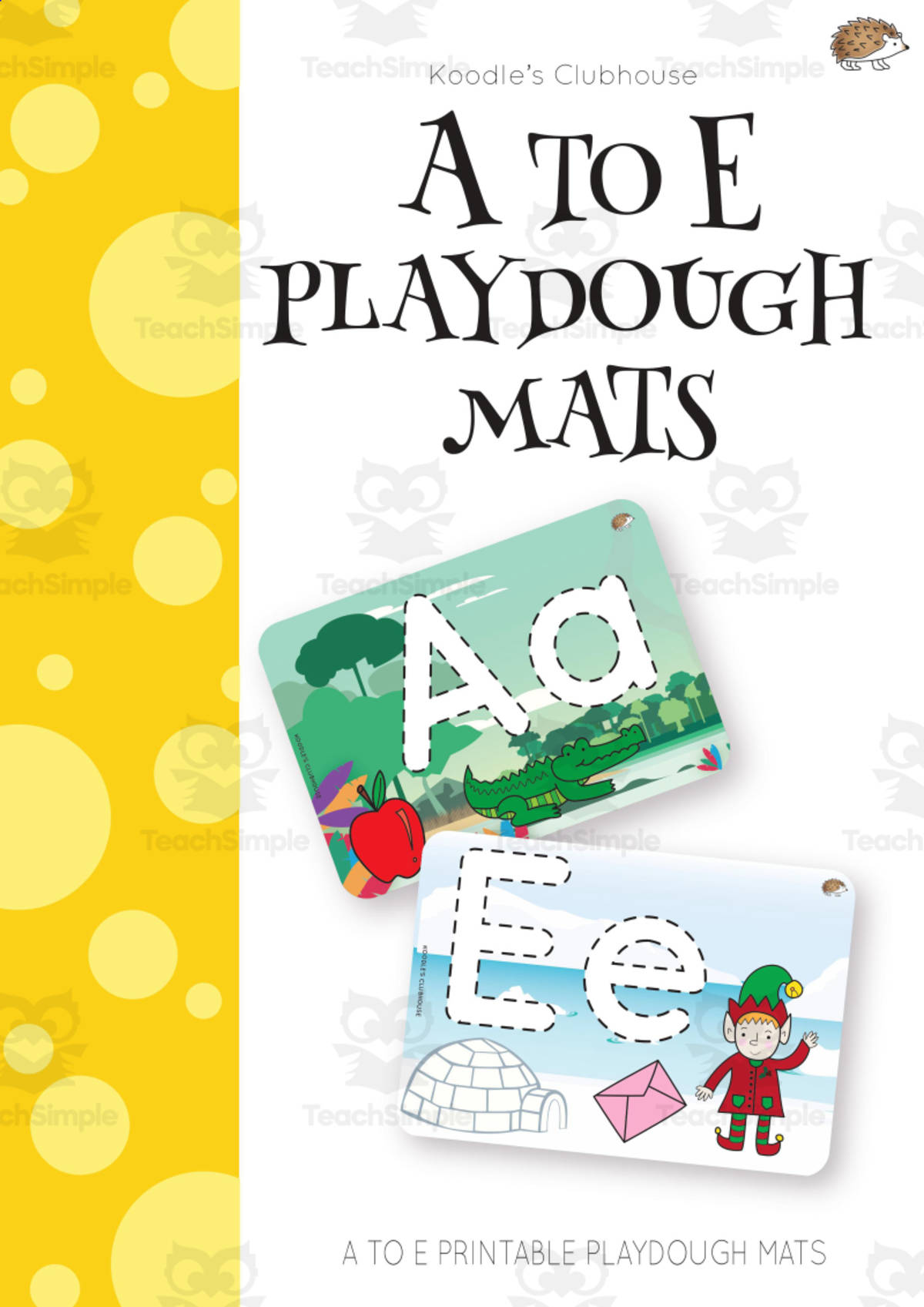 An educational teaching resource from Koodles Clubhouse entitled A to Z Playdough Mats downloadable at Teach Simple.