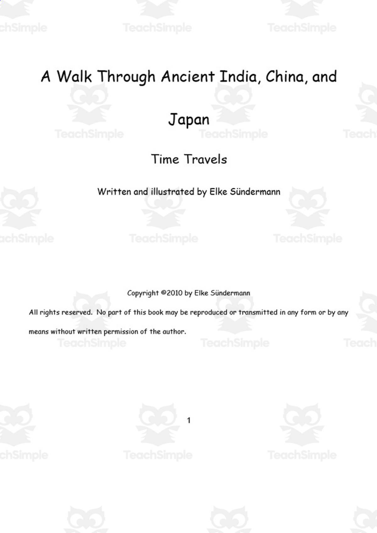 An educational teaching resource from Anyone Can Learn entitled A Walk through History with Ancient India, China, and Japan downloadable at Teach Simple.