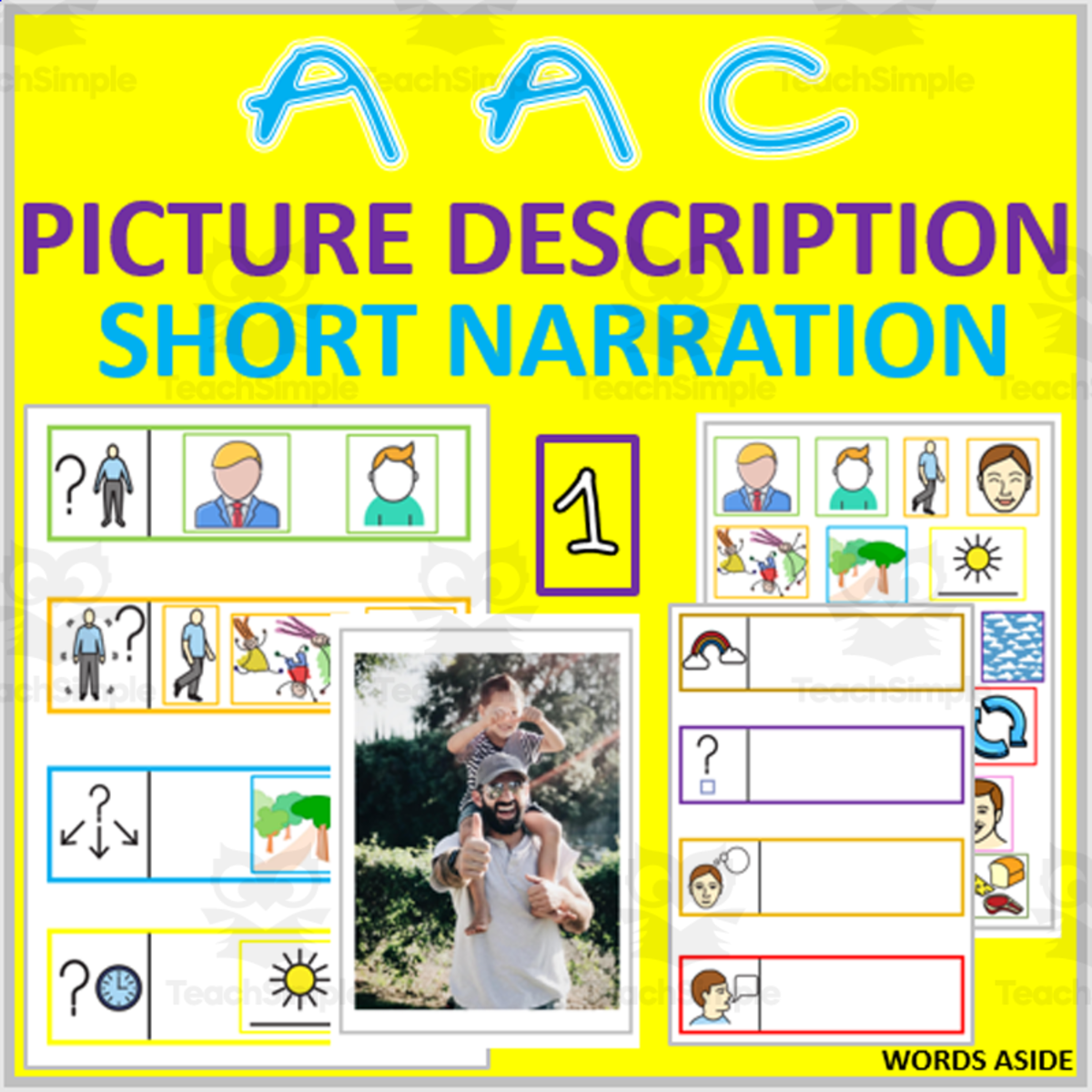 An educational teaching resource from WORDS ASIDE entitled AAC | Picture Description Short Story | Visual Guide Resource 1 downloadable at Teach Simple.