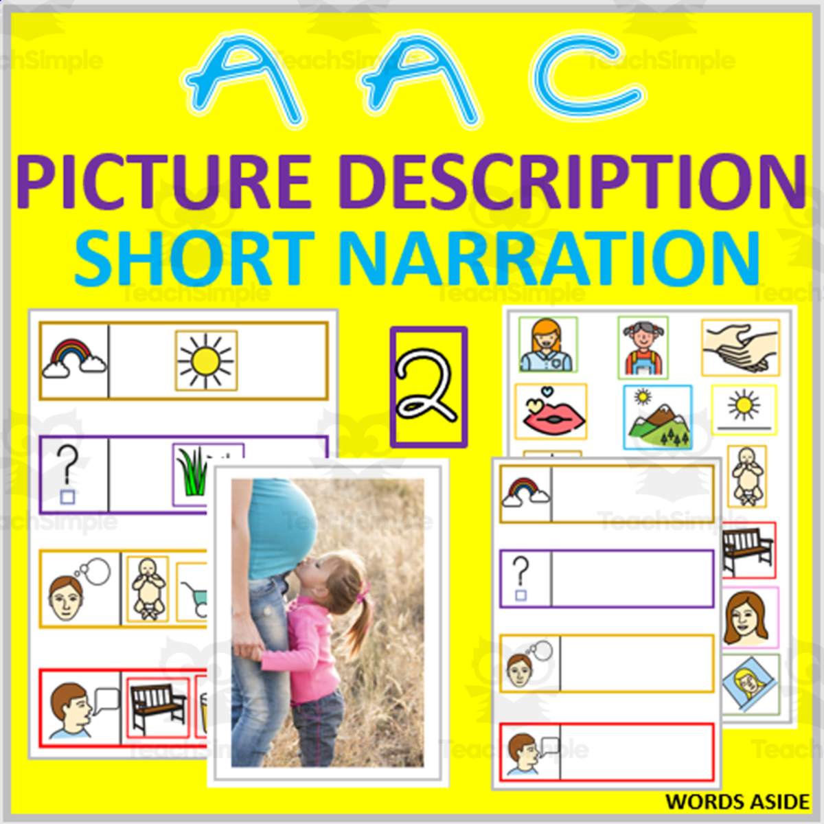 An educational teaching resource from WORDS ASIDE entitled AAC | Picture Description Short Story | Visual Guide Resource 2 downloadable at Teach Simple.