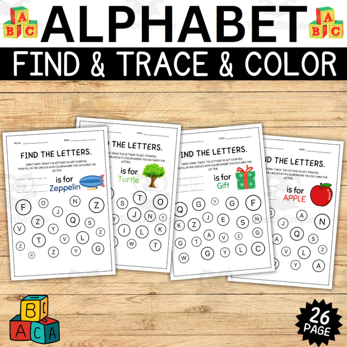 An educational teaching resource from Style Your Classroom entitled ABC Adventures: A Fun Way to Discover, Trace & Color the Alphabet! downloadable at Teach Simple.