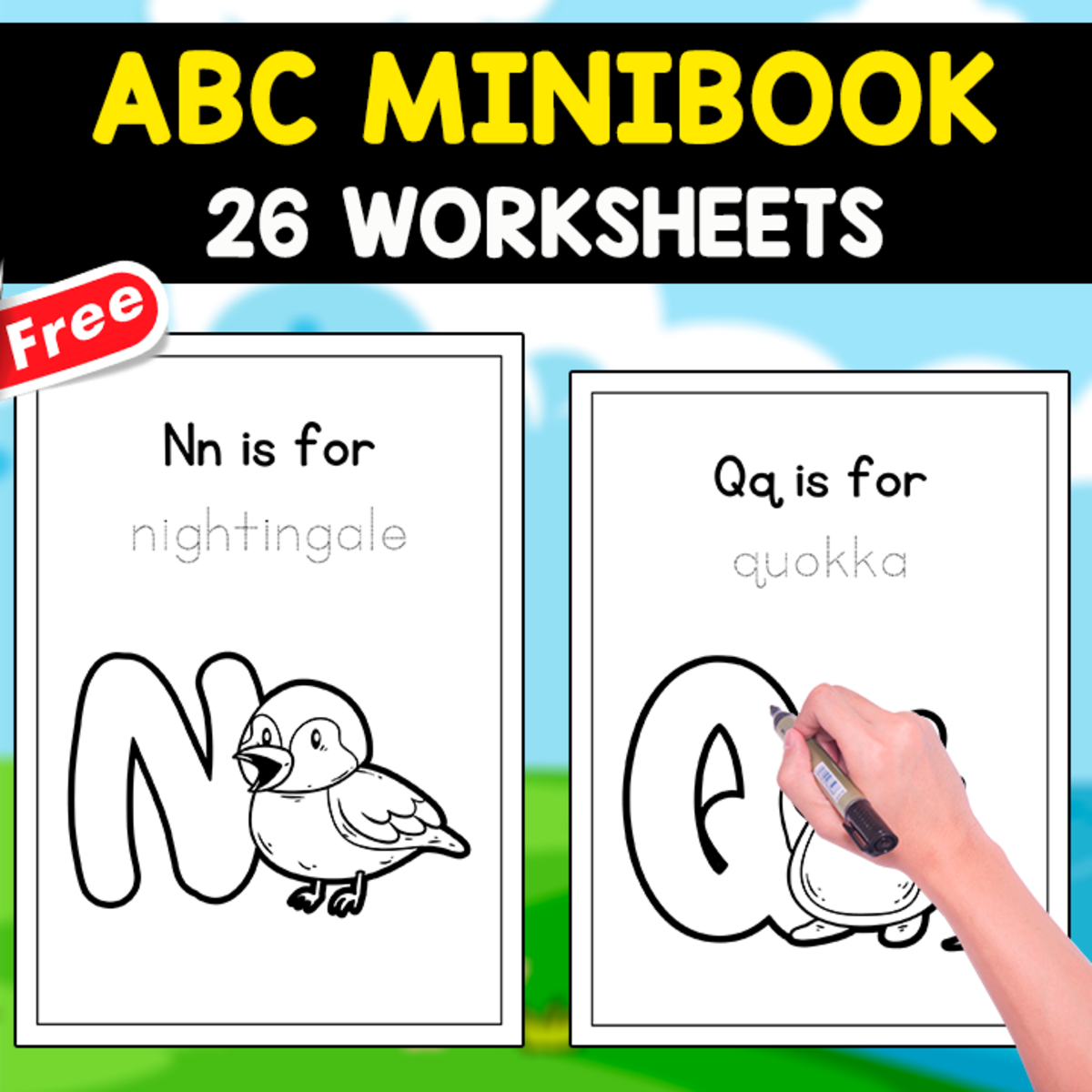 An educational teaching resource from EDITORIAL LAURA EDUCA entitled ABC COLORING MINIBOOK | ANIMAL THEMED FOR KIDS downloadable at Teach Simple.