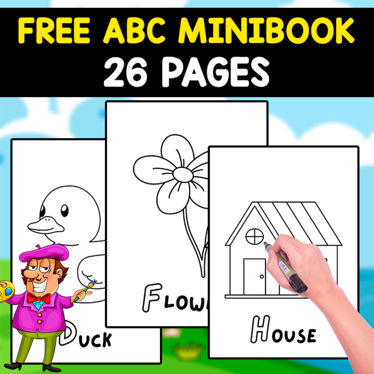 An educational teaching resource from EDITORIAL LAURA EDUCA entitled ABC COLORING MINIBOOK | FREE AND FUNNY RESOURCE downloadable at Teach Simple.