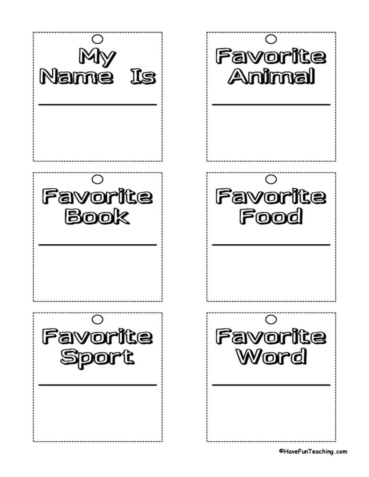 An educational teaching resource from Have Fun Teaching entitled About Me Mobile Activity downloadable at Teach Simple.