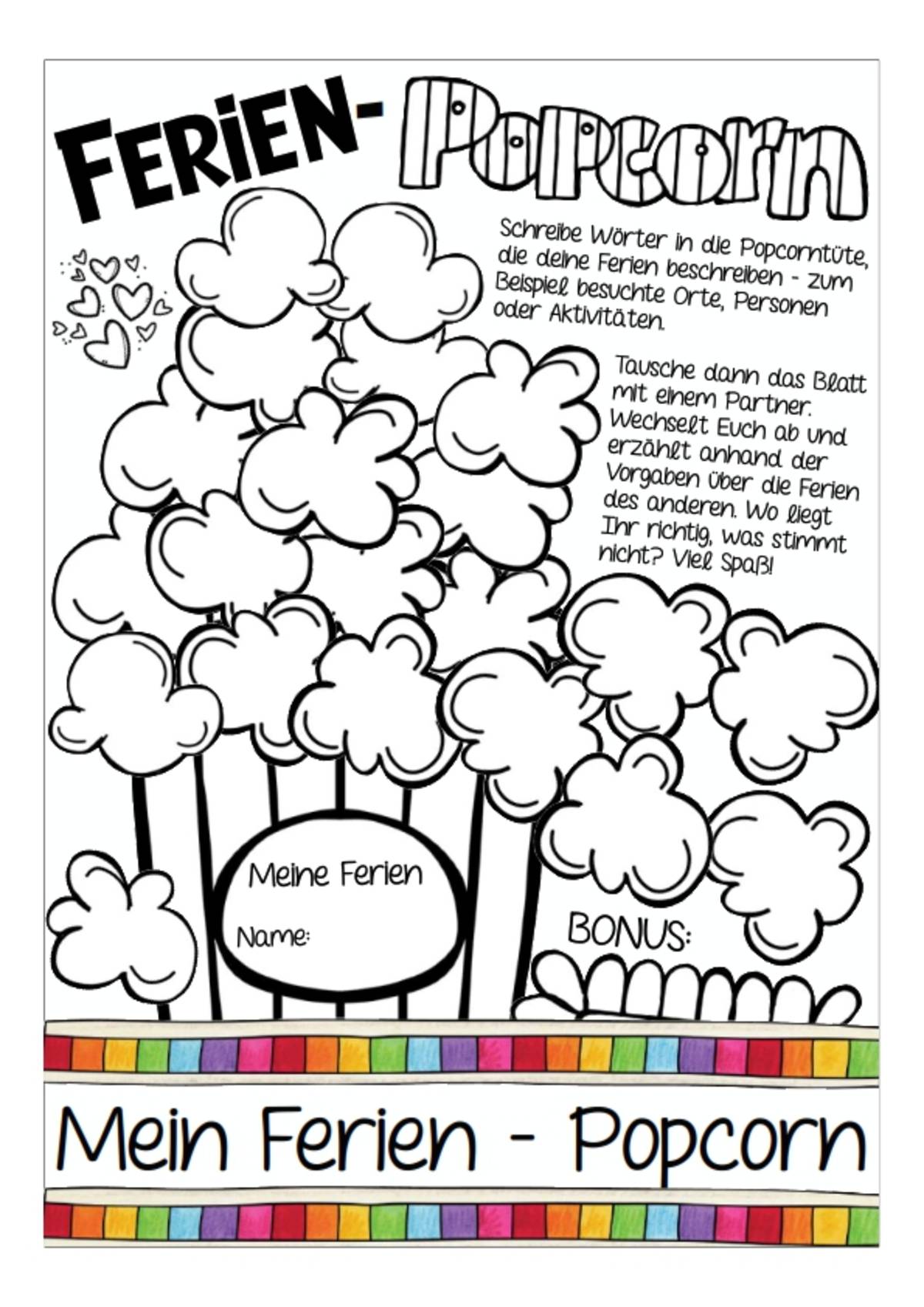 An educational teaching resource from Better Teaching Resources entitled About Me Worksheet to do with a Partner (German) downloadable at Teach Simple.