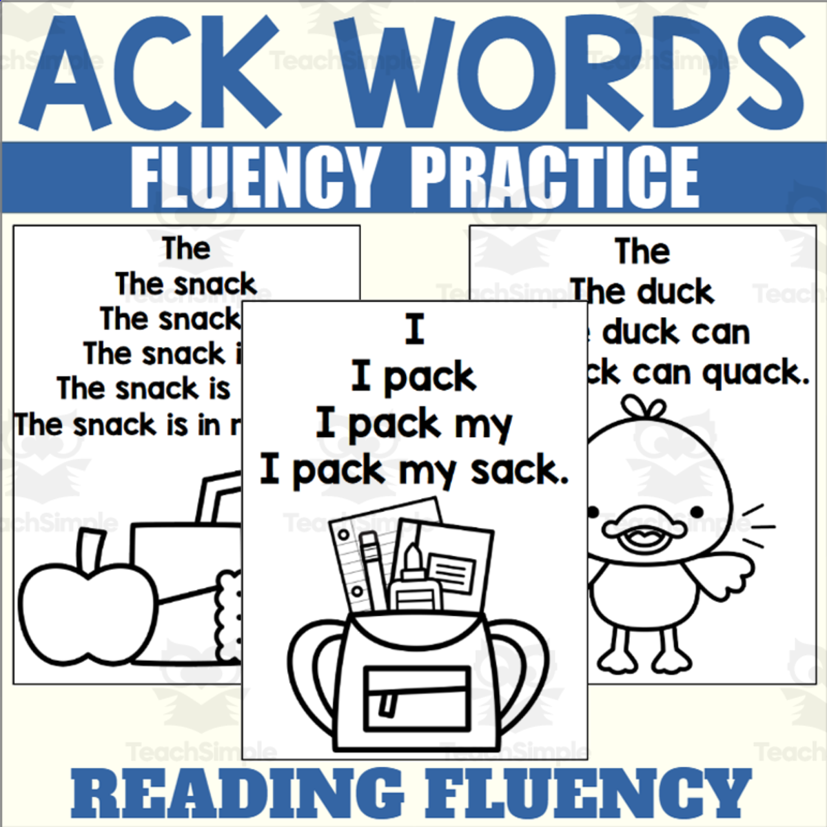 An educational teaching resource from The Connett Connection entitled ACK Word Fluency Sentence Pyramids downloadable at Teach Simple.