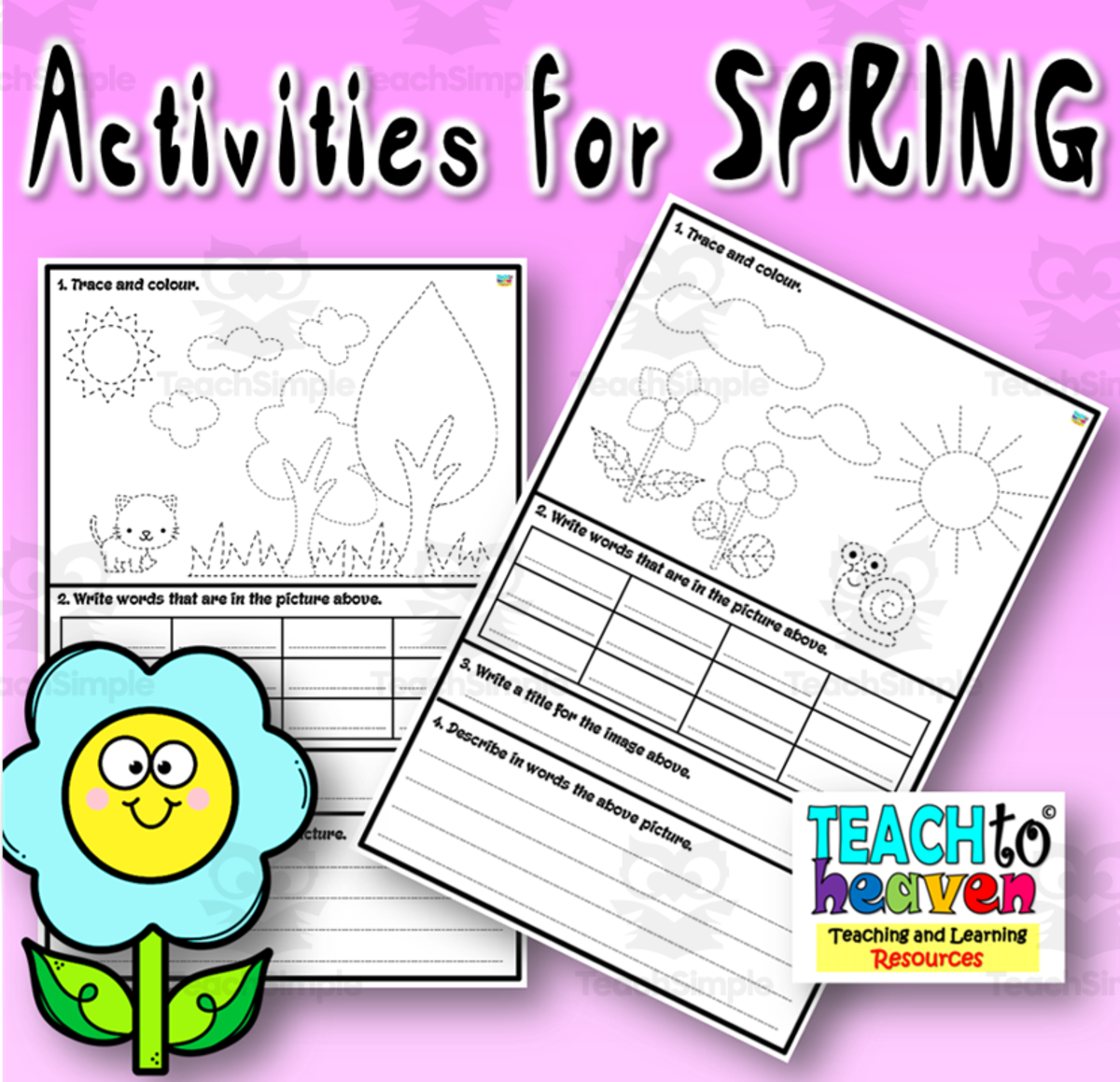 An educational teaching resource from Teach To Heaven, Reoulita.com entitled Activities for SPRING downloadable at Teach Simple.
