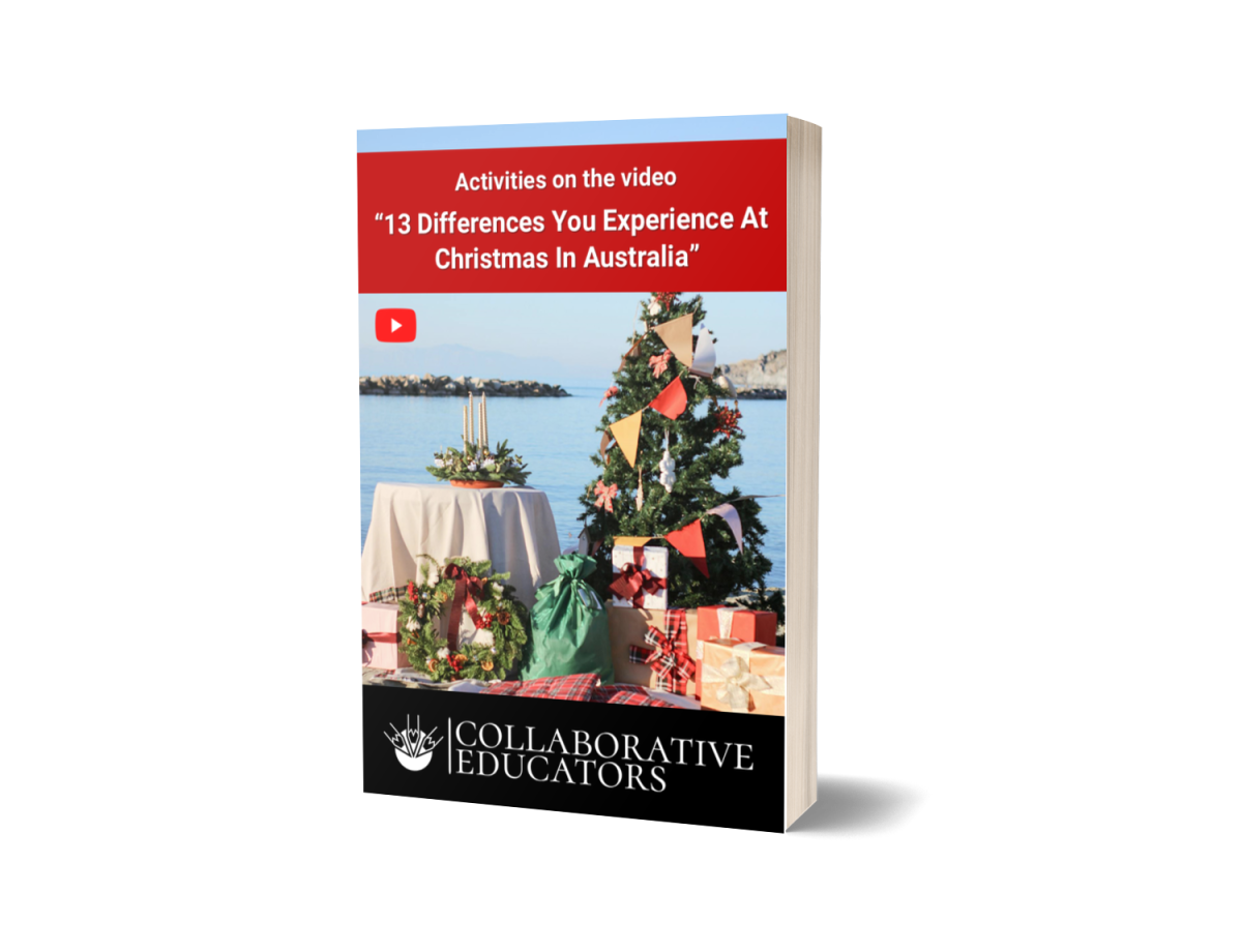An educational teaching resource from Bright Classroom Ideas Marketplace entitled Activities on “13 Differences You Experience At Christmas In Australia downloadable at Teach Simple.