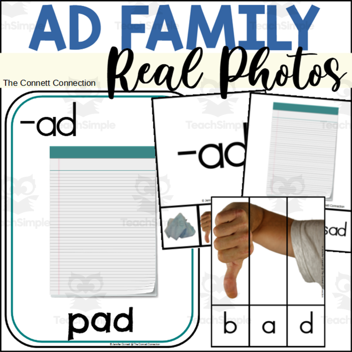 An educational teaching resource from The Connett Connection entitled AD Word Family Activities with Real Photographs downloadable at Teach Simple.