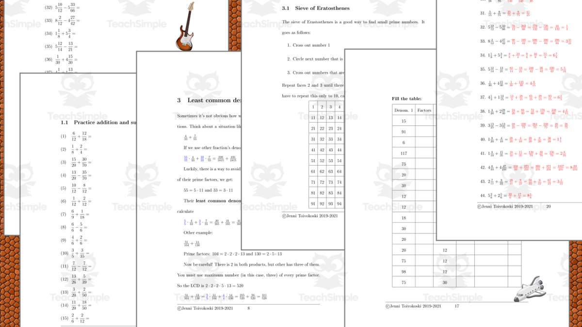 An educational teaching resource from TheBrightestKid entitled Adding and subtracting fractions mixed numbers unlike denominators downloadable at Teach Simple.