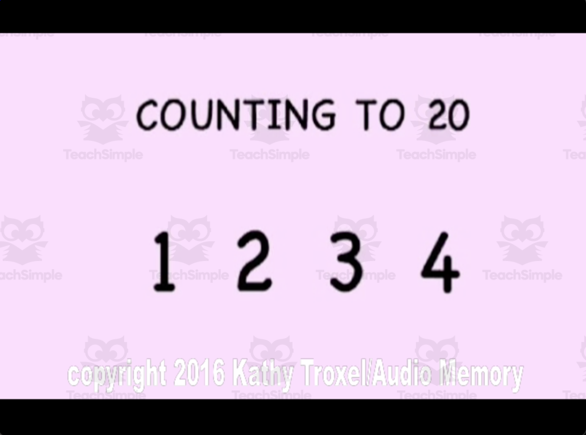 An educational teaching resource from Audio Memory entitled Addition (1 to 9) and Counting (1 to 20) Song downloadable at Teach Simple.