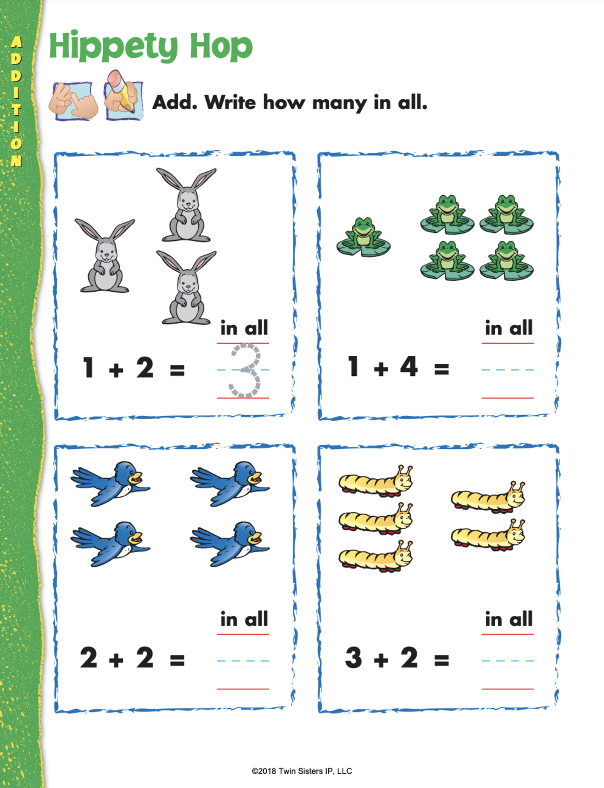 An educational teaching resource from Twin Sisters Digital Media entitled Addition and Subtraction 1-8 Printable Workbook downloadable at Teach Simple.