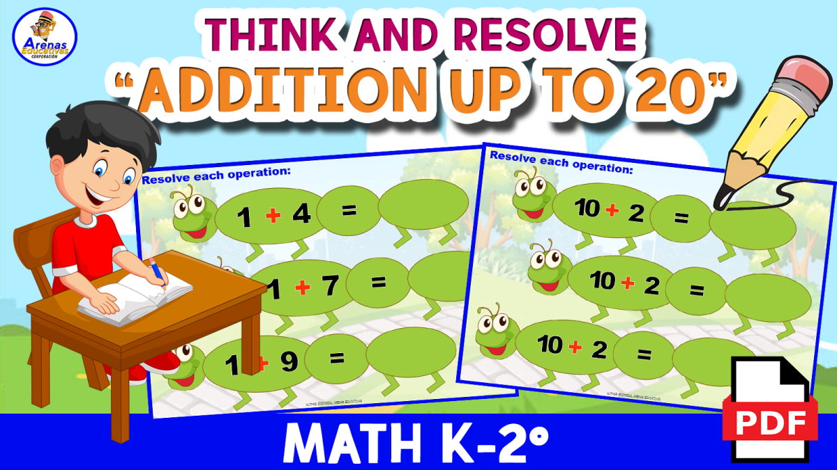 An educational teaching resource from EDITORIAL LAURA EDUCA entitled ADDITION UP TO 20 - 10 pages of exercises downloadable at Teach Simple.