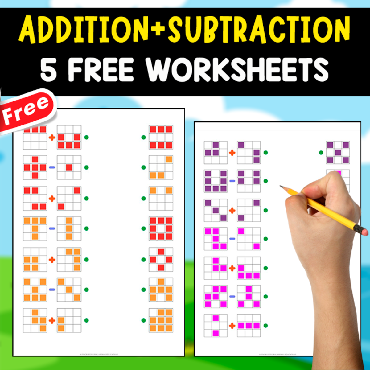 An educational teaching resource from EDITORIAL LAURA EDUCA entitled ADDITION+SUBTRACTION OPERATIONS | 5 FREE WORKSHEETS downloadable at Teach Simple.