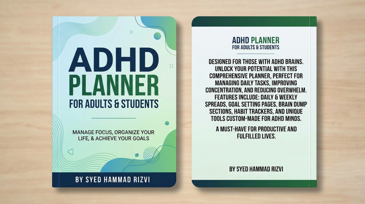 An educational teaching resource from Creative Book Store entitled ADHD Planner for Adults & Students Book downloadable at Teach Simple.