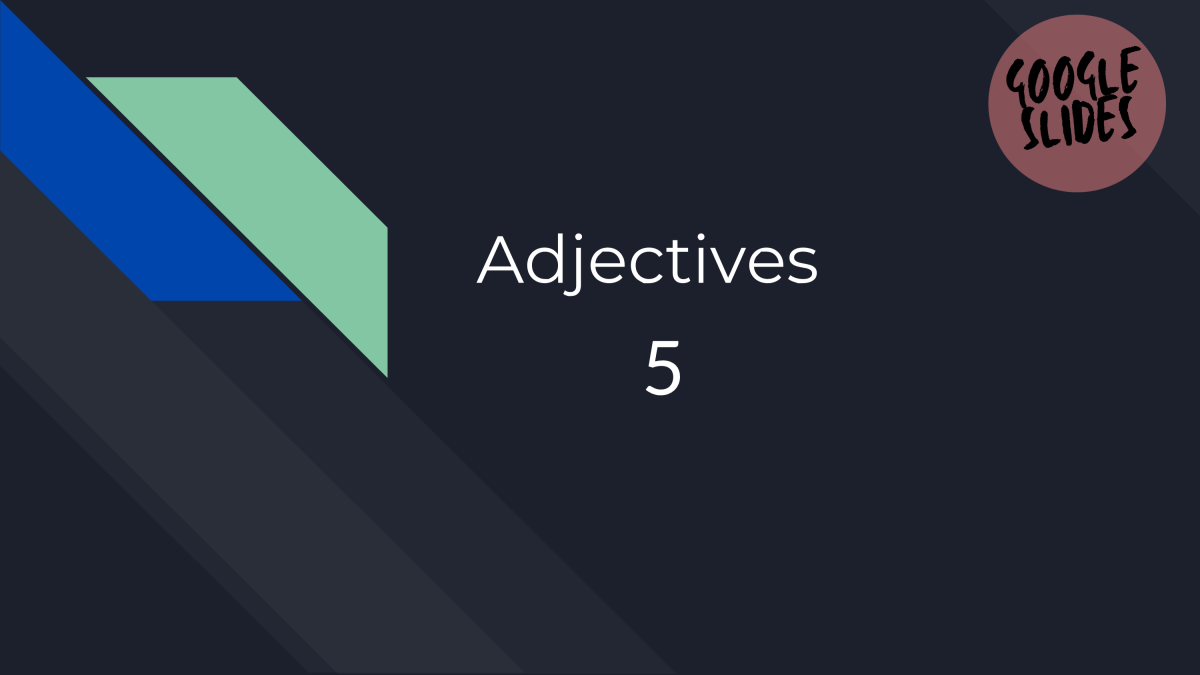 An educational teaching resource from Cored Education entitled Adjectives Sample Grades 3-4 Grammar (Google Slides) downloadable at Teach Simple.
