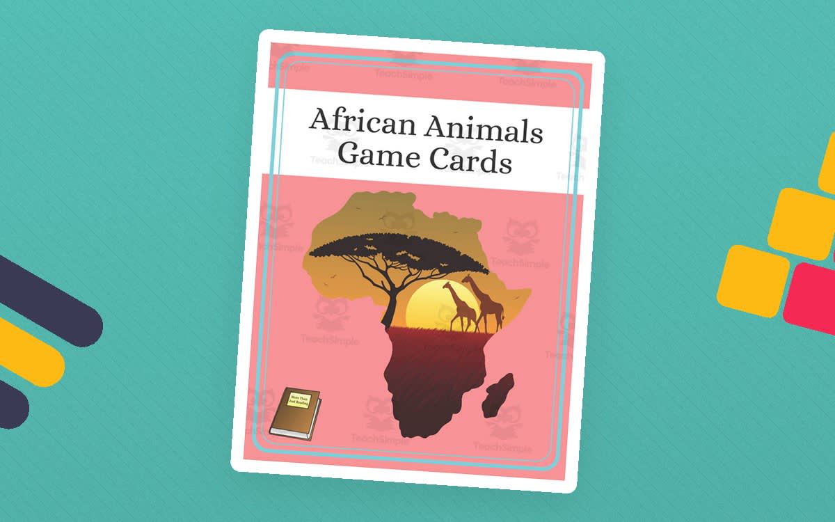 An educational teaching resource from More Than Just Reading entitled African Animals Game Cards downloadable at Teach Simple.