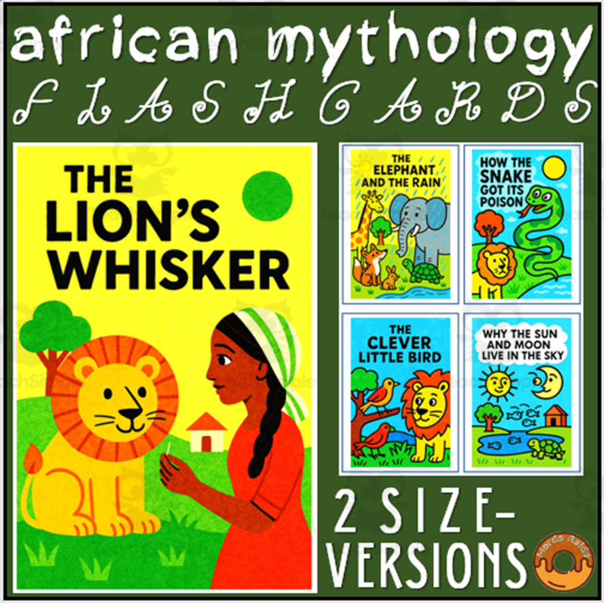 An educational teaching resource from WORDS ASIDE entitled African Mythology Flashcards Posters downloadable at Teach Simple.