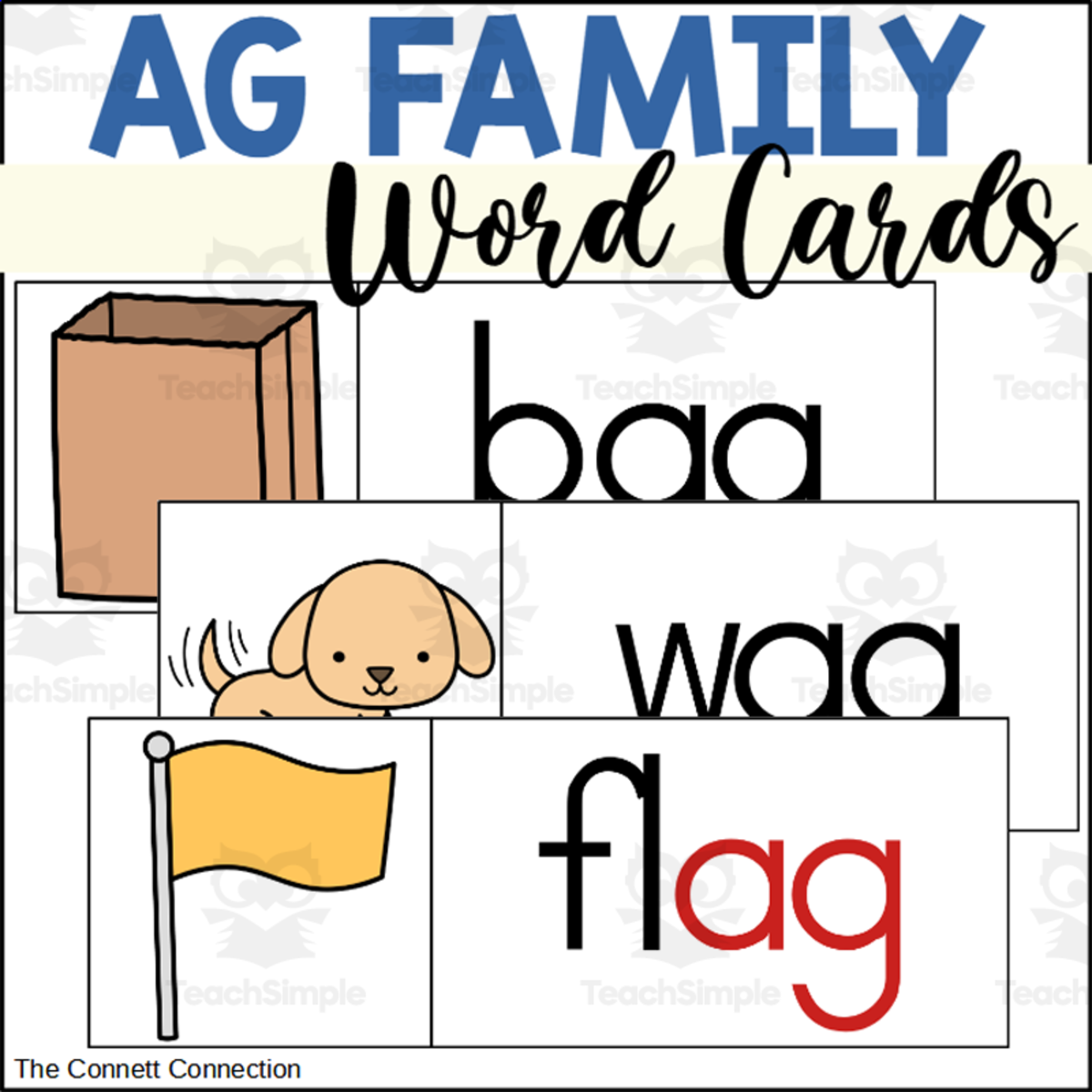 An educational teaching resource from The Connett Connection entitled AG Word Family Word Wall Cards downloadable at Teach Simple.