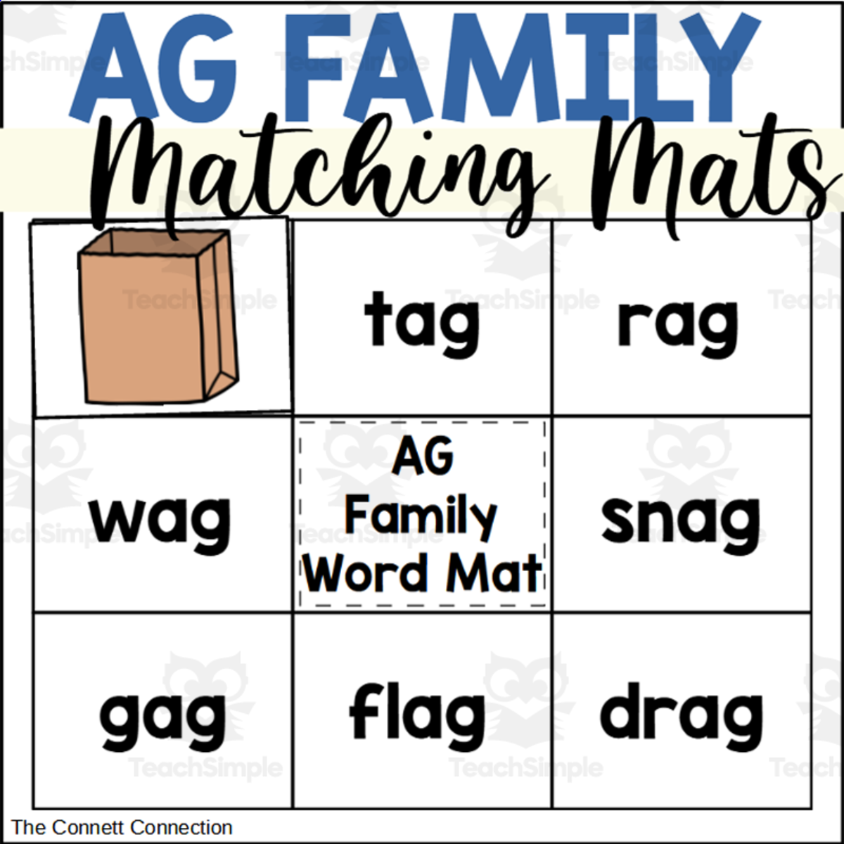 An educational teaching resource from The Connett Connection entitled AG Words Matching Mats downloadable at Teach Simple.