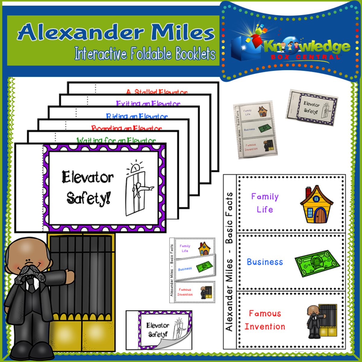 An educational teaching resource from Knowledge Box Central entitled Alexander Miles Interactive Foldable Booklets – EBOOK downloadable at Teach Simple.