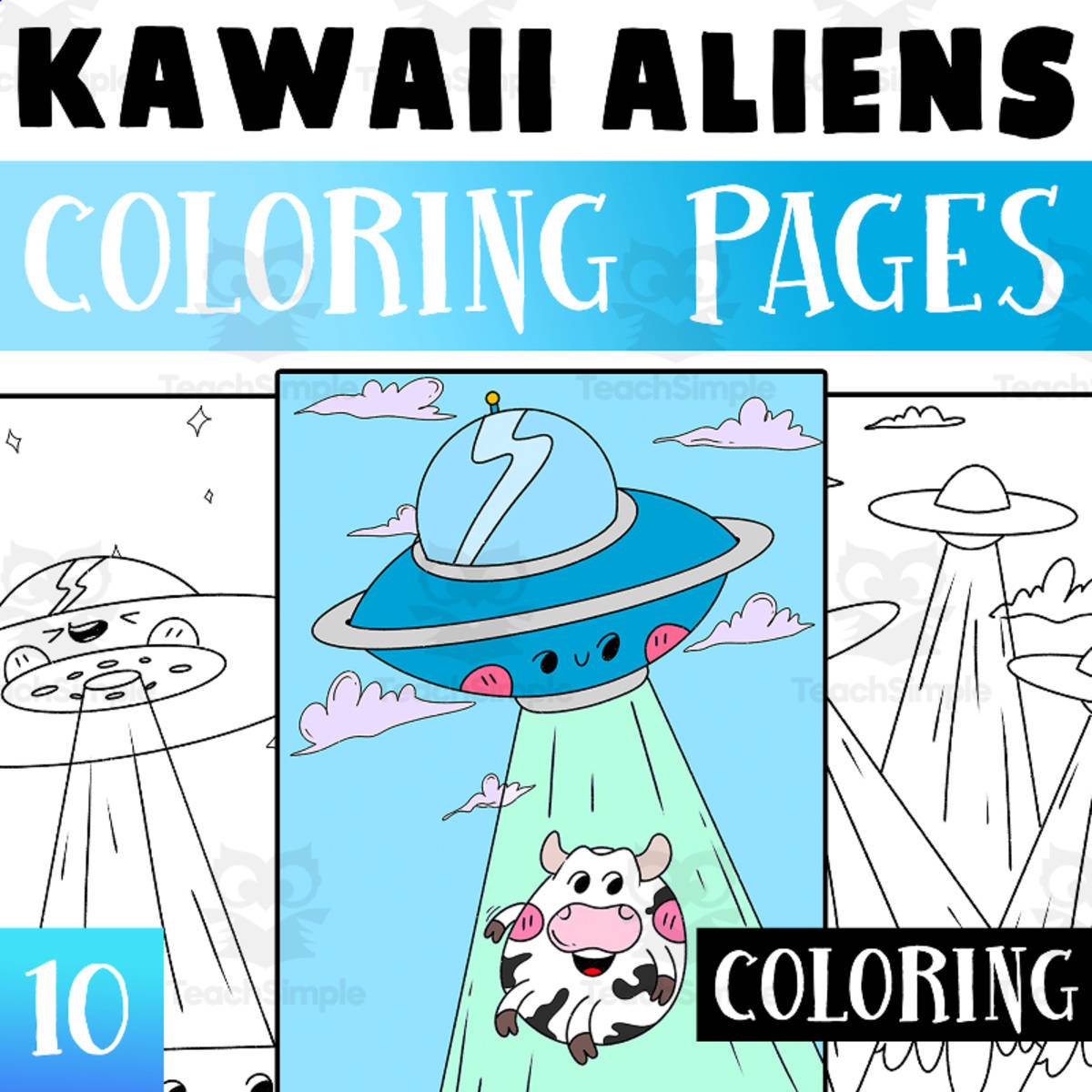 An educational teaching resource from Lapiiin Art Activities entitled Aliens Coloring Pages Worksheet Activity For Morning Work downloadable at Teach Simple.