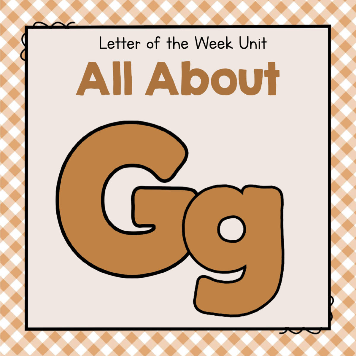 An educational teaching resource from Simply Schoolgirl entitled All About G - Letter of the Week Unit downloadable at Teach Simple.