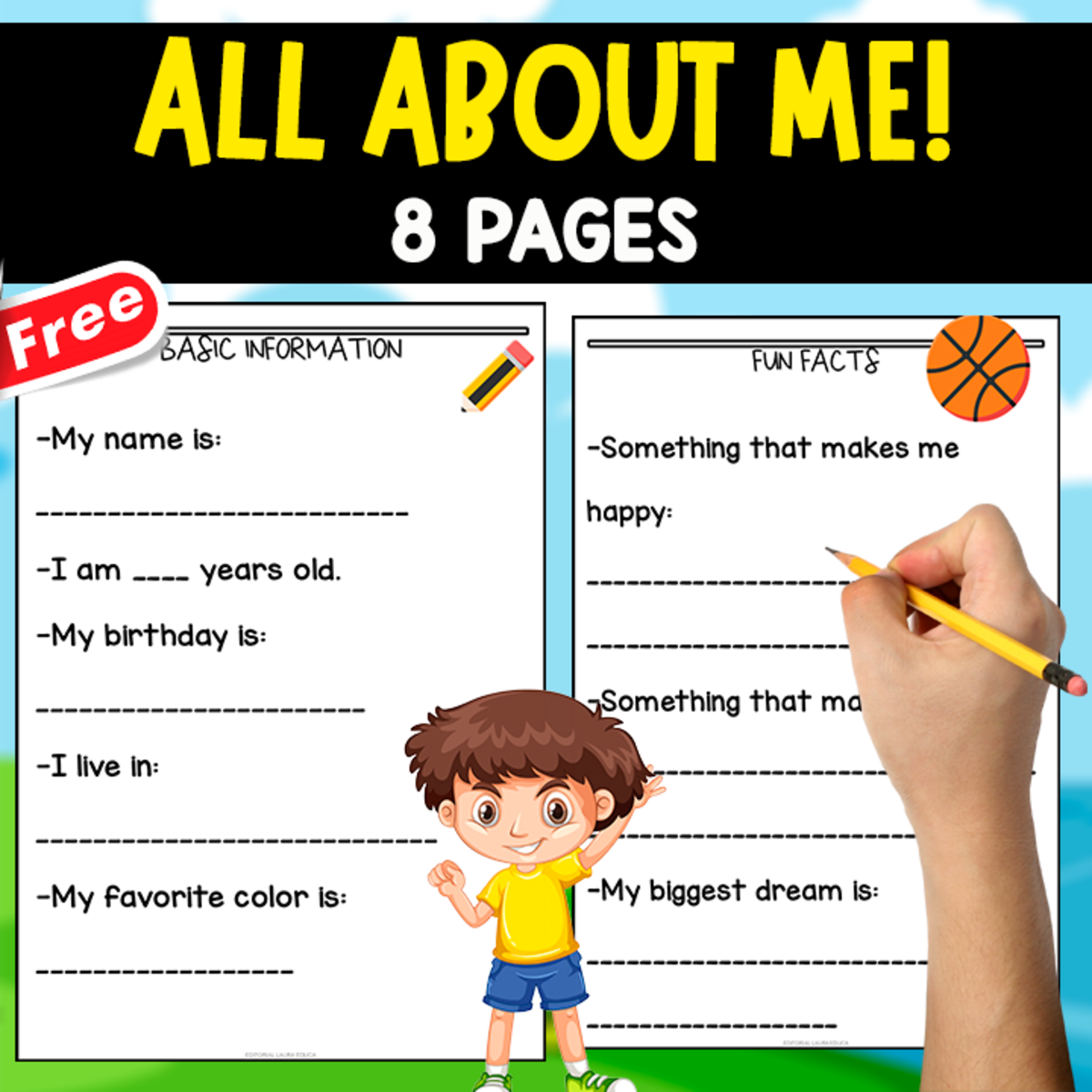 An educational teaching resource from EDITORIAL LAURA EDUCA entitled ALL ABOUT ME | 8 PAGES | MINIBOOK downloadable at Teach Simple.