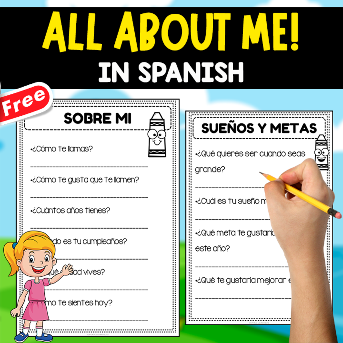 An educational teaching resource from EDITORIAL LAURA EDUCA entitled ALL ABOUT ME IN SPANISH | 8 PAGES downloadable at Teach Simple.