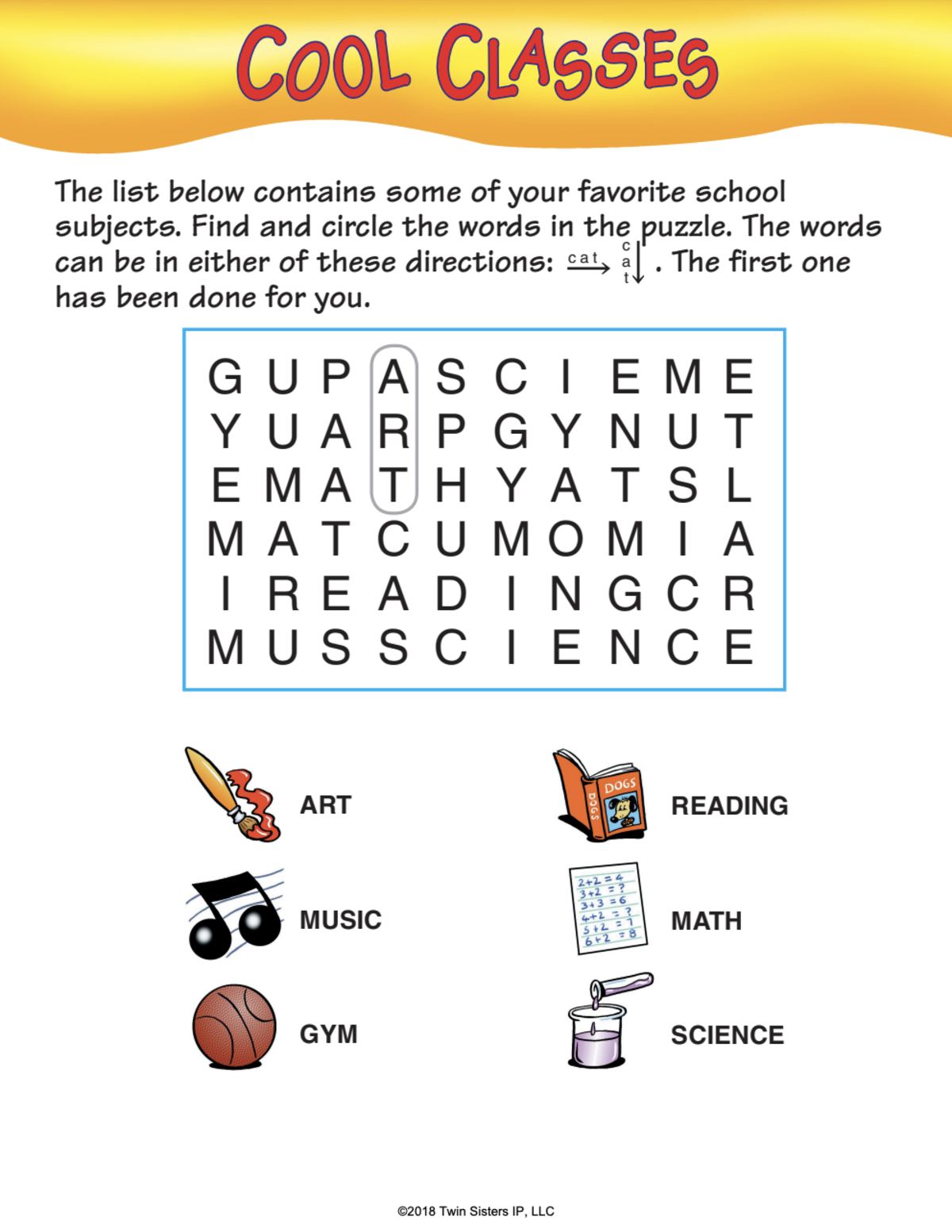 An educational teaching resource from Twin Sisters Digital Media entitled All About Me Word Search: Volume 1 Activity Book downloadable at Teach Simple.