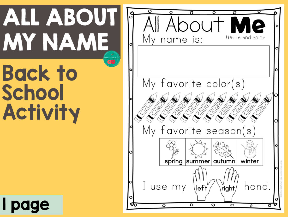 An educational teaching resource from Cherry Workshop entitled All About My Name downloadable at Teach Simple.