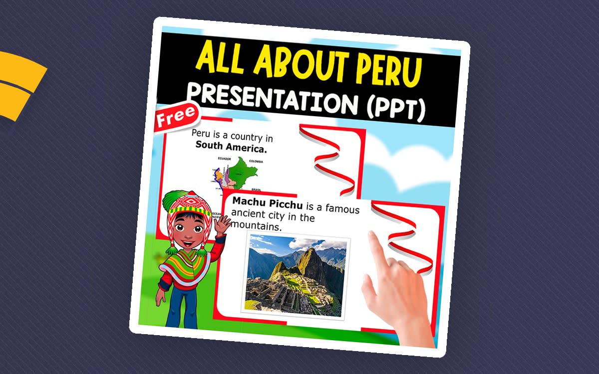 An educational teaching resource from EDITORIAL LAURA EDUCA entitled ALL ABOUT PERU | PRESENTATION | 10 SLIDES downloadable at Teach Simple.