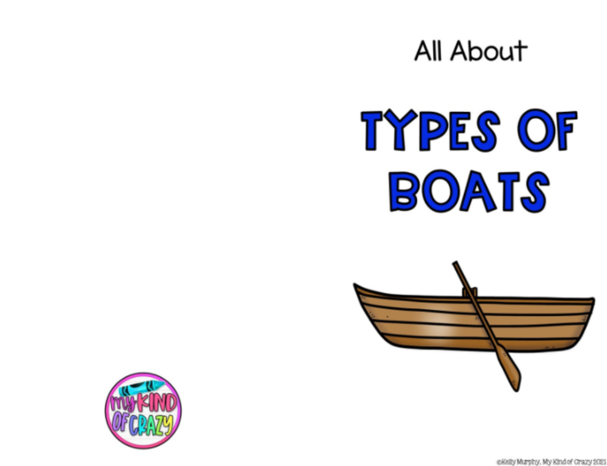 An educational teaching resource from My Kind of Crazy entitled All Types of Boats Printable Activity Book downloadable at Teach Simple.