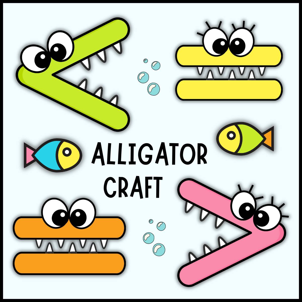 An educational teaching resource from 1 Teaches 2 Learn entitled Alligator Math Craft – Comparing Numbers Pre-K–2 downloadable at Teach Simple.