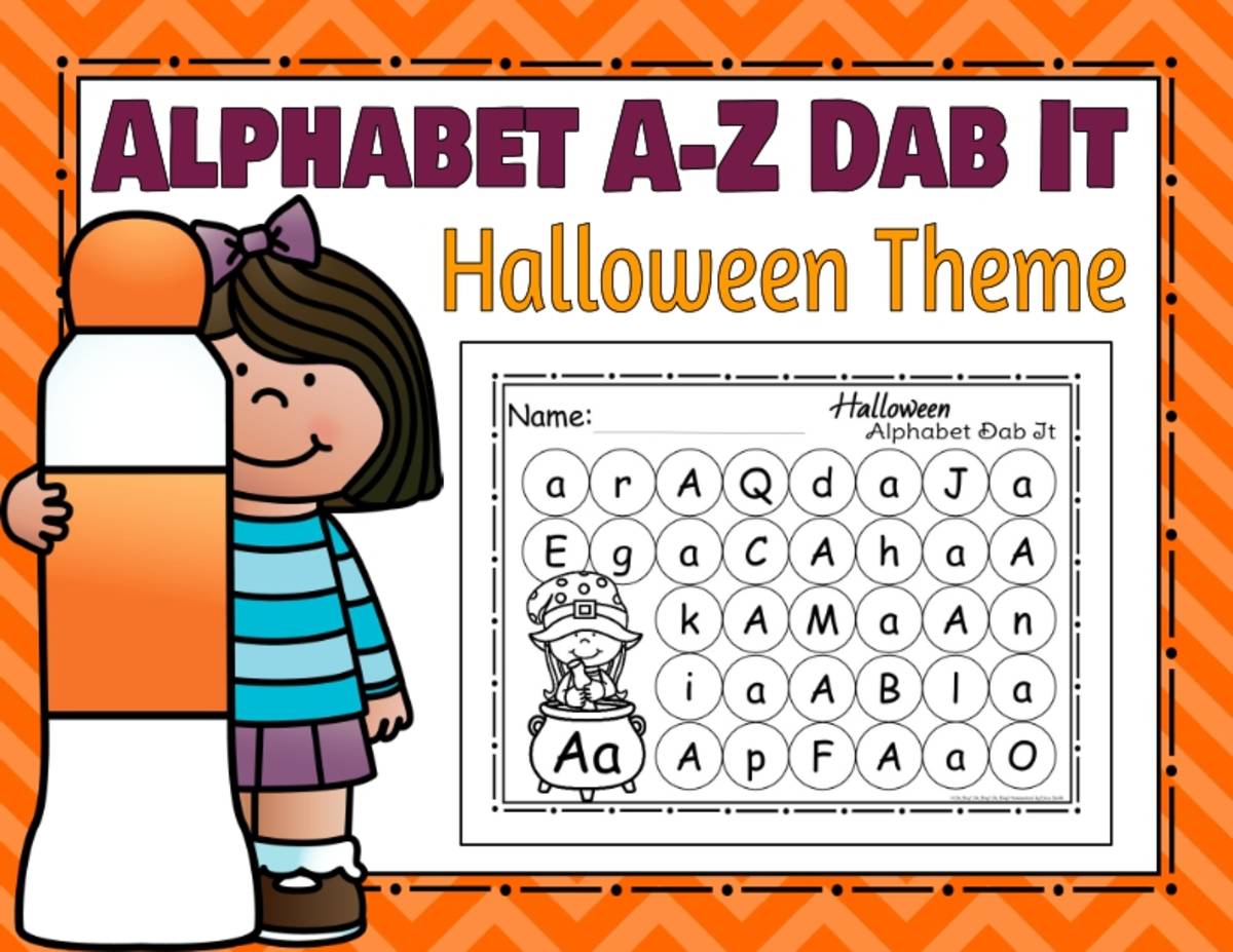 An educational teaching resource from Oh Boy Homeschool entitled Alphabet A-Z Dab it - Halloween Theme downloadable at Teach Simple.