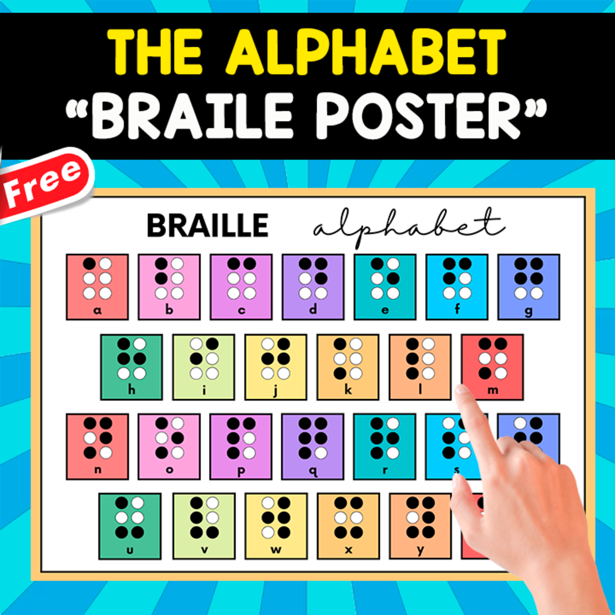 An educational teaching resource from EDITORIAL LAURA EDUCA entitled ALPHABET BRAILE POSTER | FREE RESOURCE downloadable at Teach Simple.