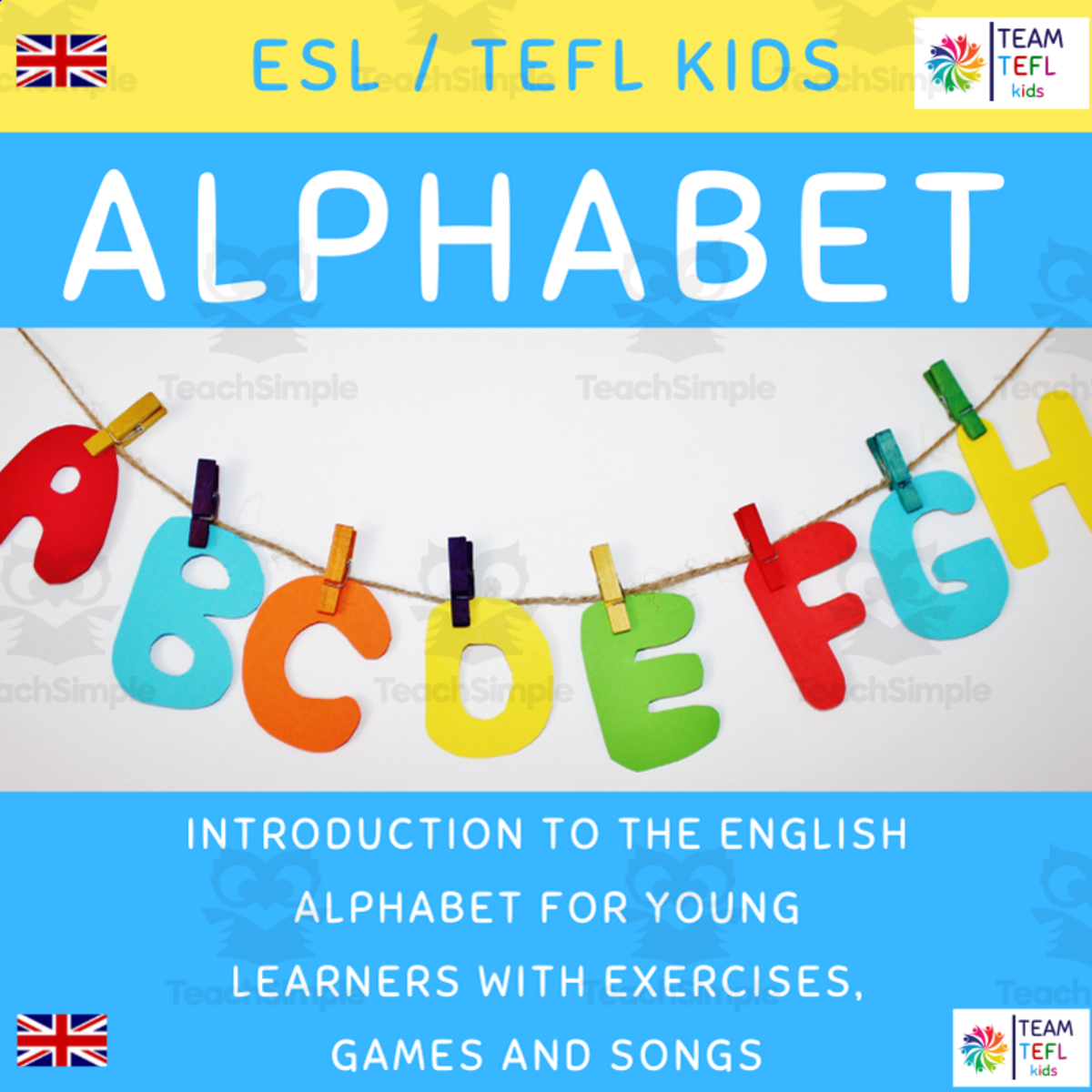 An educational teaching resource from TEAM TEFL entitled Alphabet ESL Lesson Plan For Kids and Early Learners downloadable at Teach Simple.