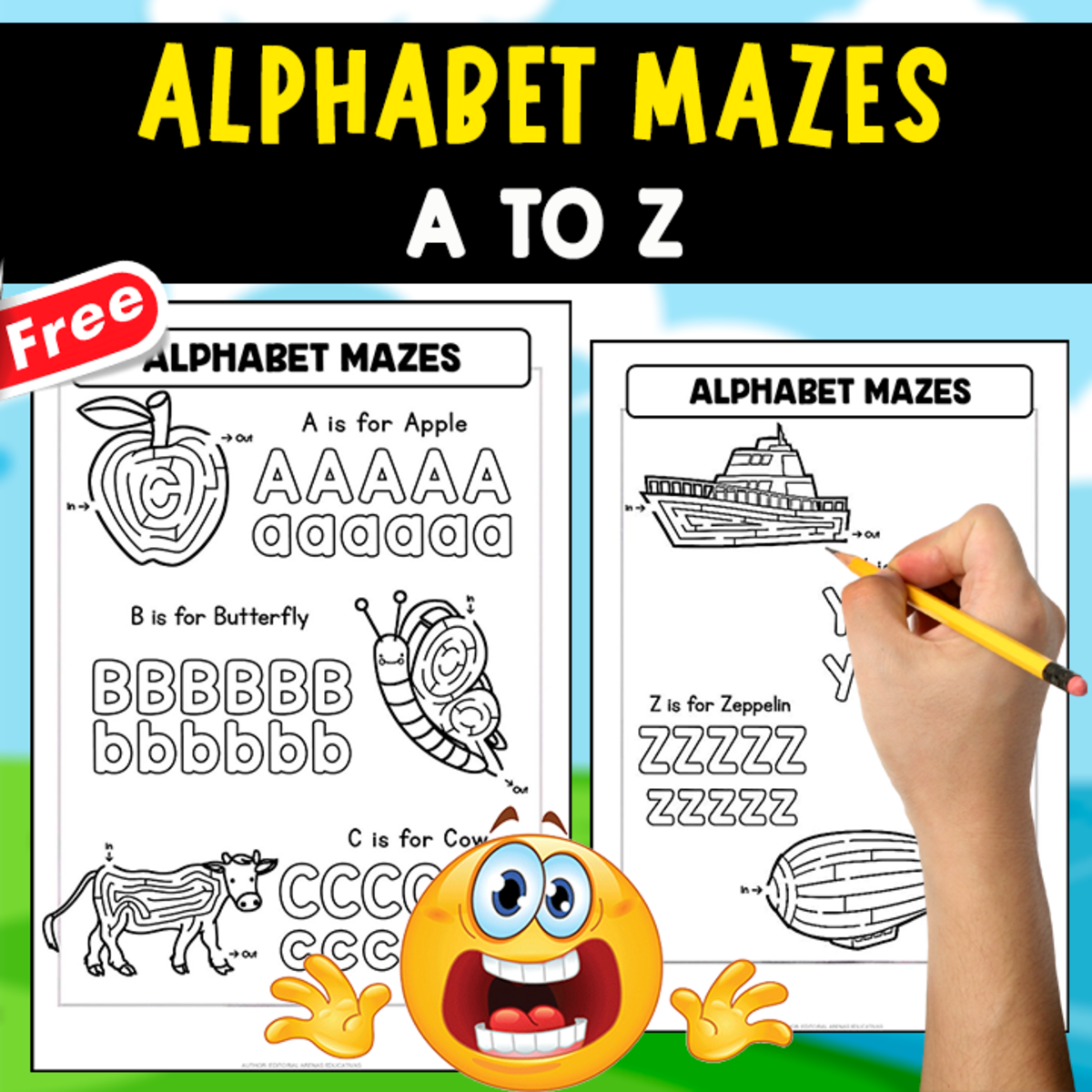 An educational teaching resource from EDITORIAL LAURA EDUCA entitled ALPHABET MAZES | FOR TRACING AND COLORING downloadable at Teach Simple.