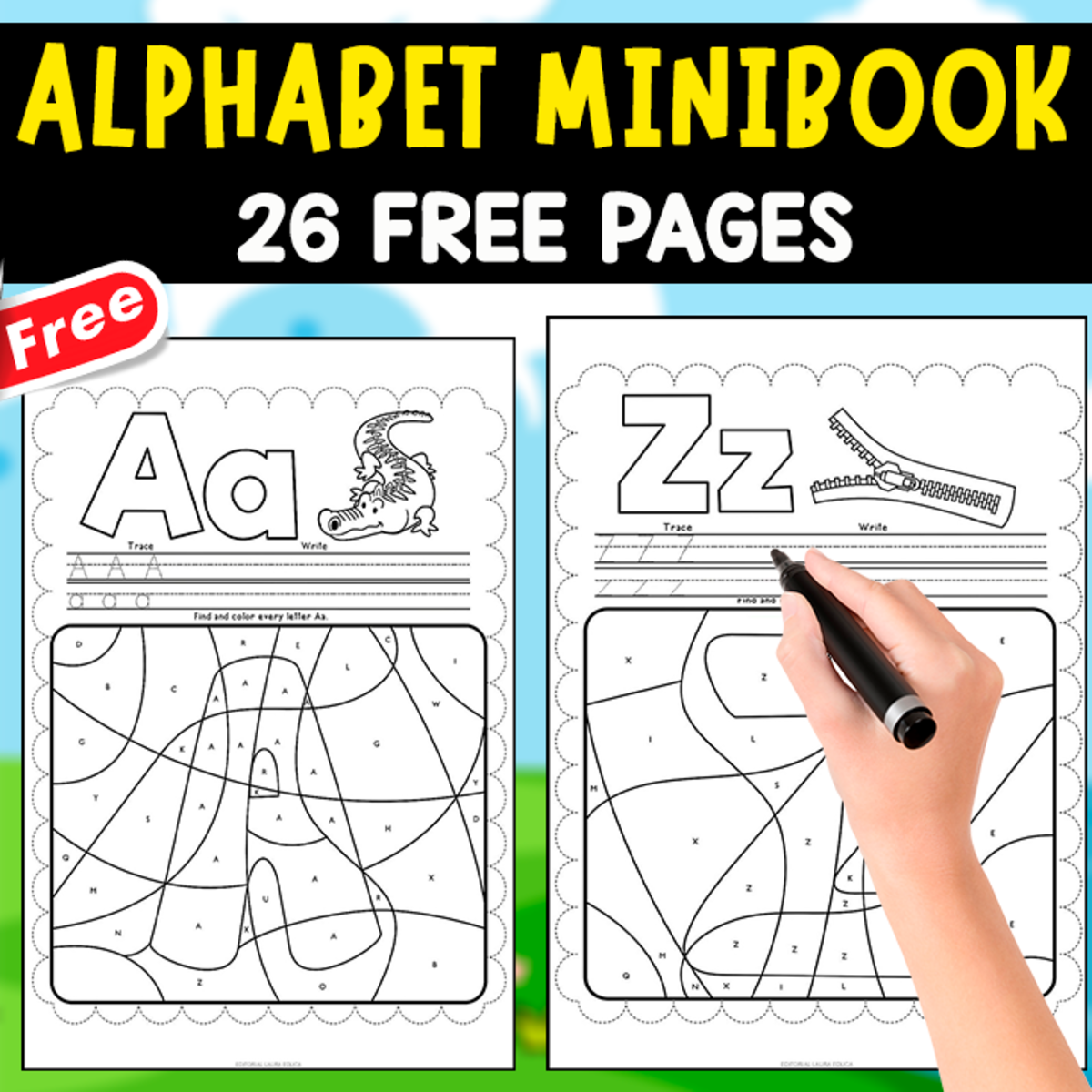 An educational teaching resource from EDITORIAL LAURA EDUCA entitled ALPHABET MINIBOOK FOR TRACING | 26 PAGES downloadable at Teach Simple.