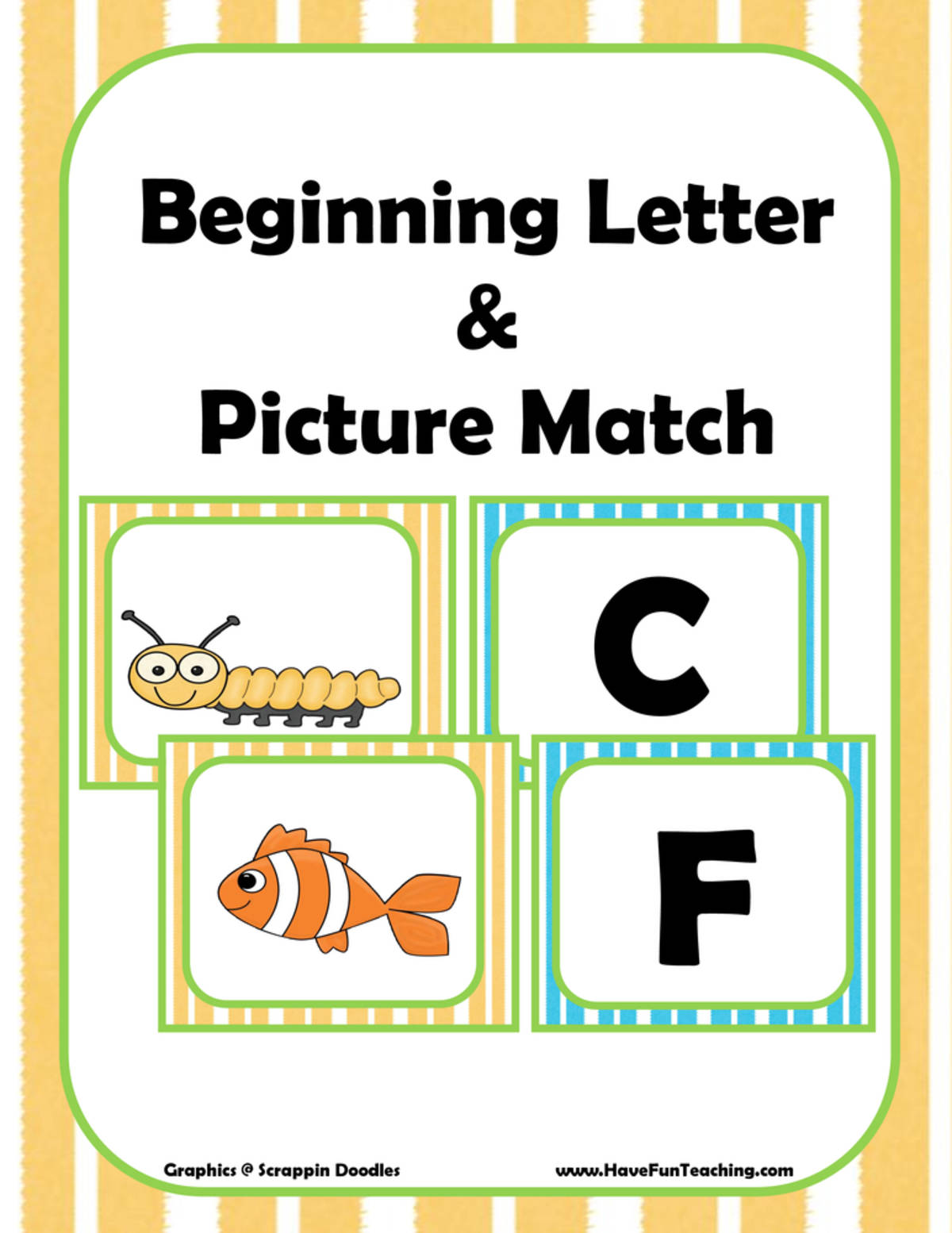 An educational teaching resource from Have Fun Teaching entitled Alphabet Picture Matching Activity downloadable at Teach Simple.