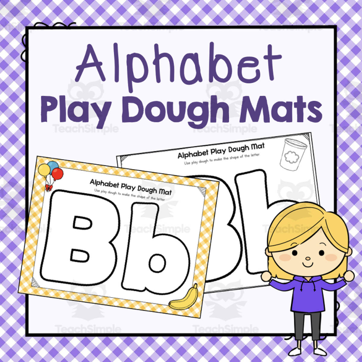 An educational teaching resource from Simply Schoolgirl entitled Alphabet Play Dough Mats | Letter of the Week Activity Book downloadable at Teach Simple.