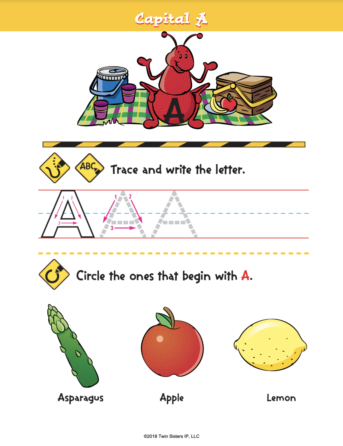 An educational teaching resource from Twin Sisters Digital Media entitled Alphabet Practice Sheets: Uppercase and Lowercase Letters A-I downloadable at Teach Simple.