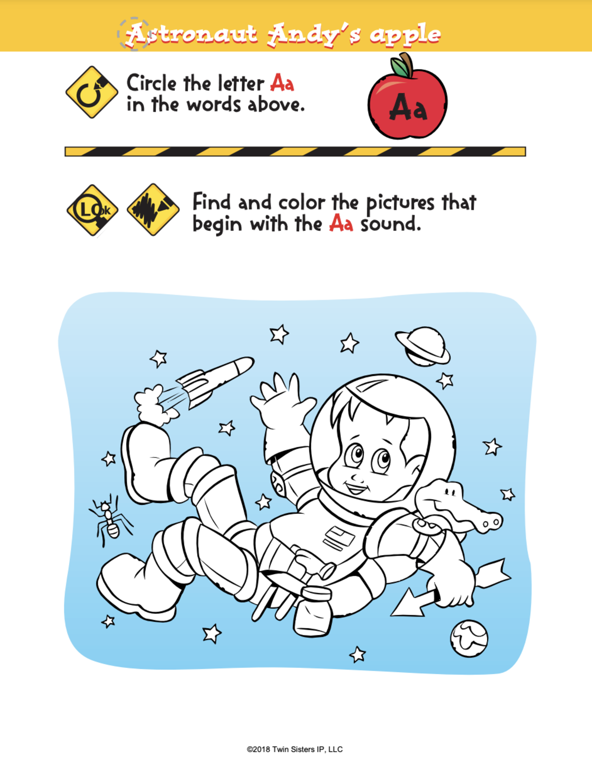 An educational teaching resource from Twin Sisters Digital Media entitled Alphabet Sounds A-M Printable Workbook downloadable at Teach Simple.