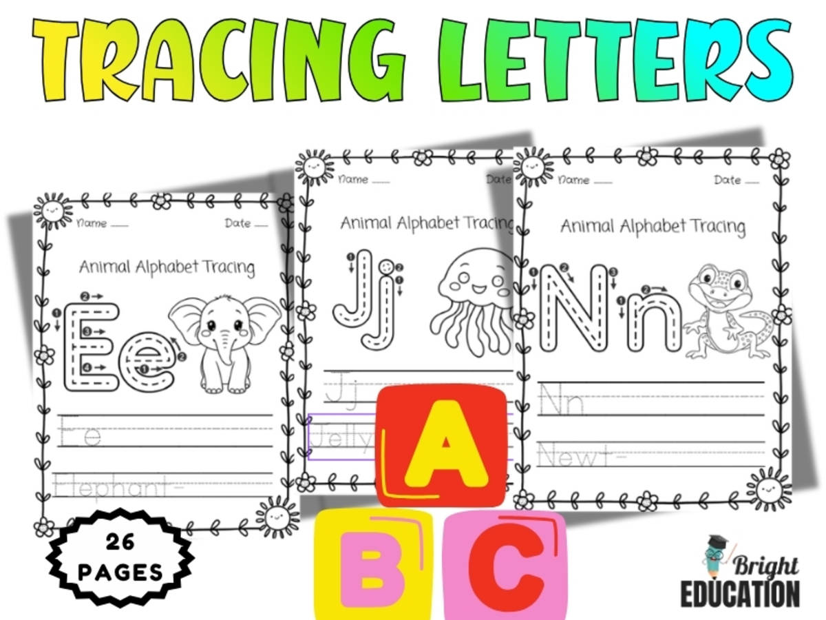 An educational teaching resource from Bright Education entitled Alphabet Trace and Color Activity downloadable at Teach Simple.