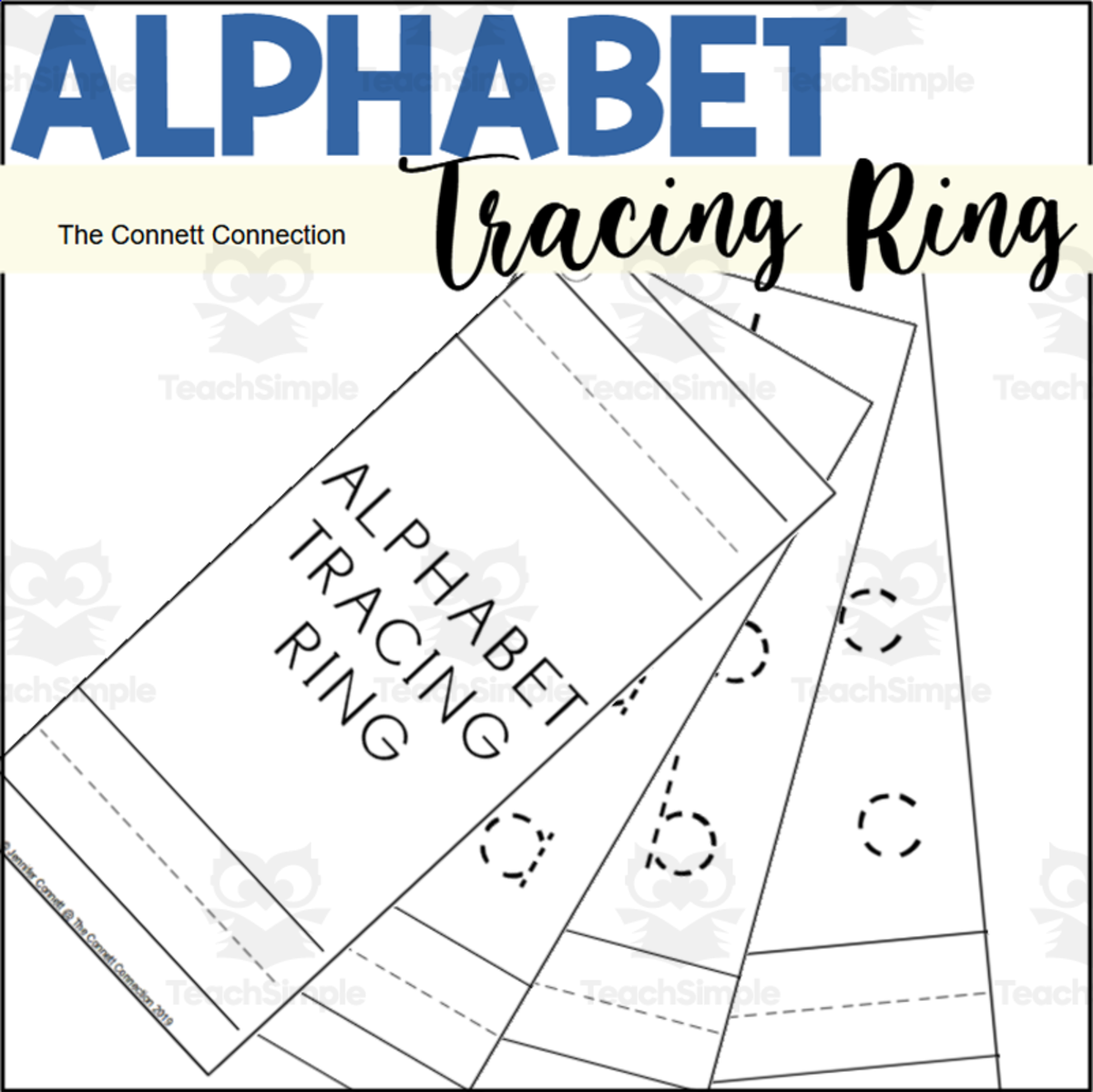 An educational teaching resource from The Connett Connection entitled Alphabet Tracing Ring downloadable at Teach Simple.