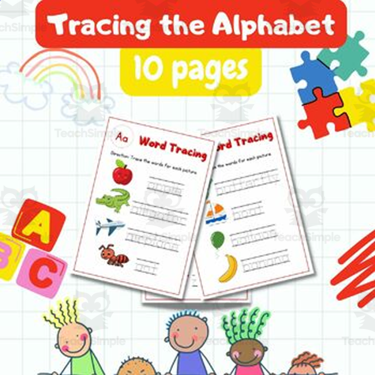 An educational teaching resource from Style Your Classroom entitled Alphabet Tracing Templates - Fast and Simple Handwriting Practice! downloadable at Teach Simple.