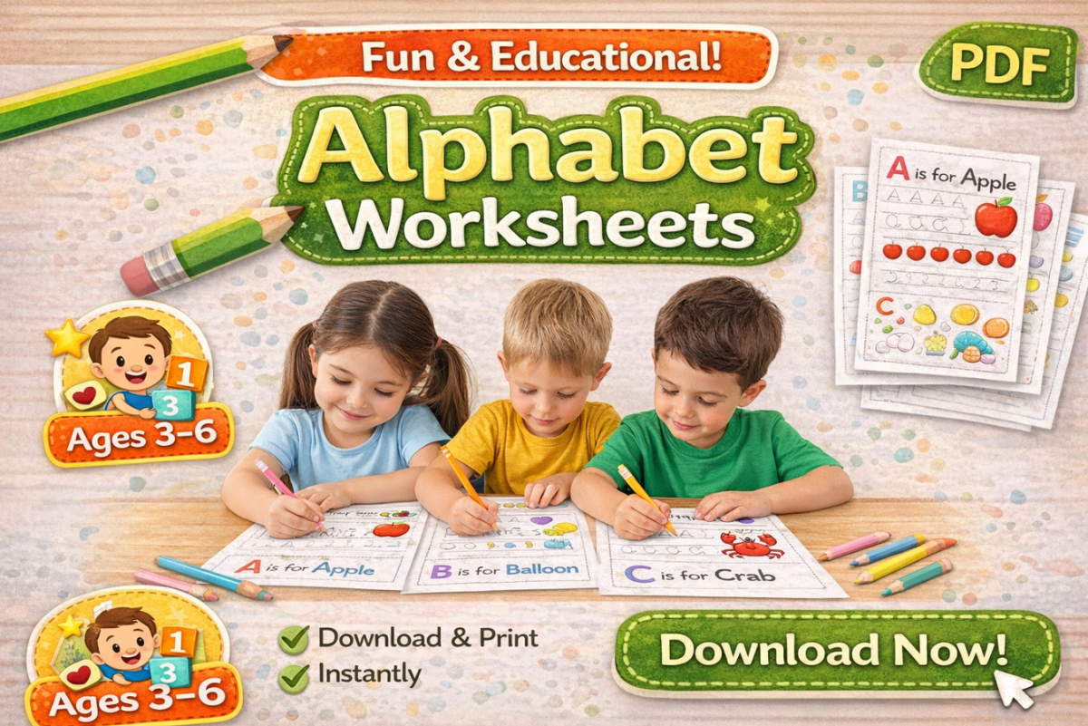An educational teaching resource from BrightPrintsNY entitled Alphabet Tracing Worksheets A-Z | Preschool ABC Printable PDF downloadable at Teach Simple.