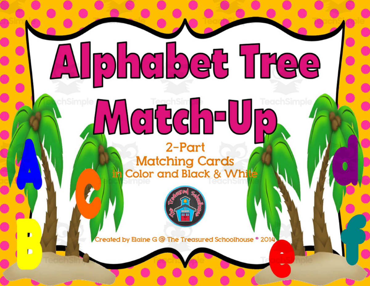 An educational teaching resource from The Treasured Schoolhouse entitled Alphabet Tree Match-Up Cards downloadable at Teach Simple.